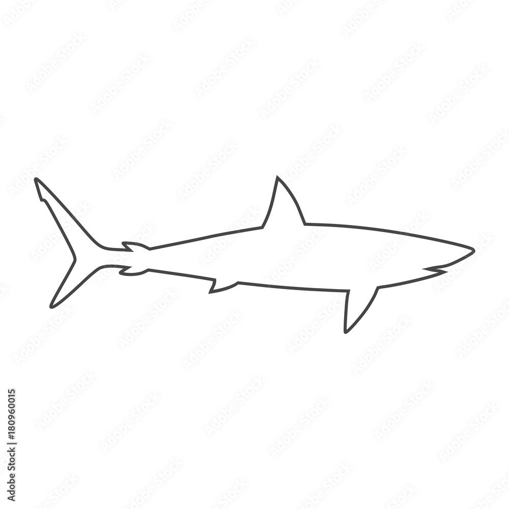 Obraz premium Line Shark sign, Shark icon