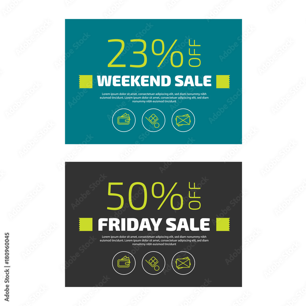 Obraz premium Weekend Sale banners set
