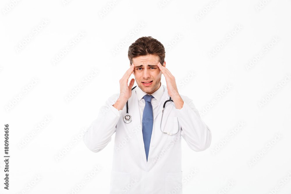Portrait of a young male doctor with stethoscope Portrait of a young male doctor with stethoscope