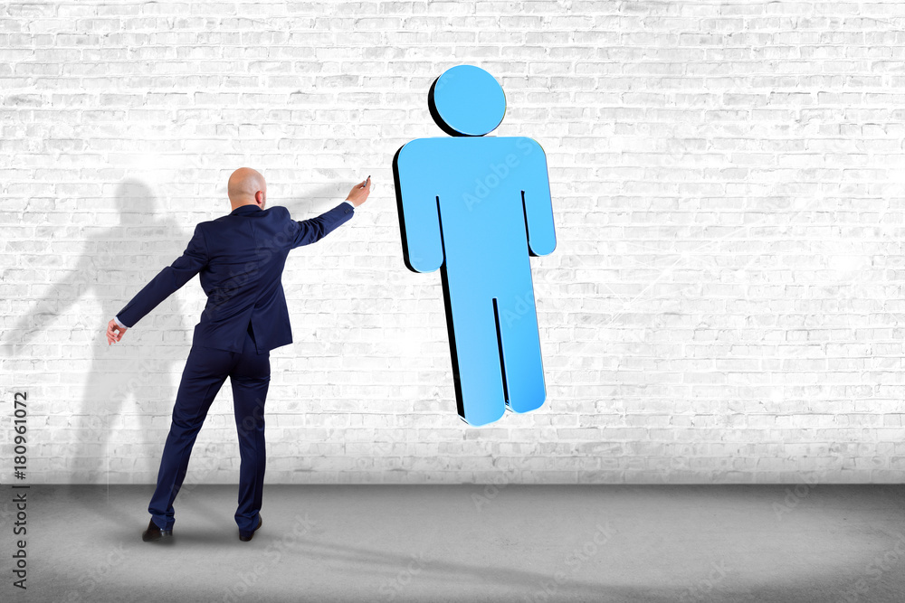 Fototapeta premium Network connection with people linked each other - 3D rendering