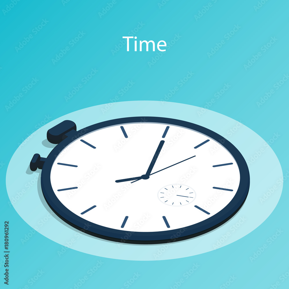 isometric time stopwatch flat vector isometric time stopwatch flat vector