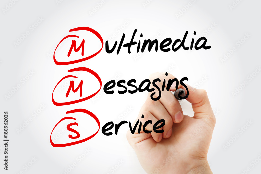 Fototapeta premium MMS - Multimedia Messaging Service, acronym business concept