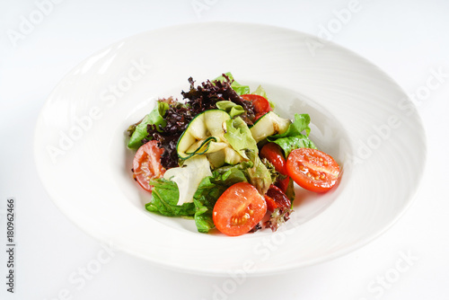 vegetables salad in the white plate
