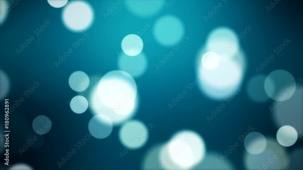 Animation of abstract dust bokeh background in blue - soft defocused - blured - motion dynamic.