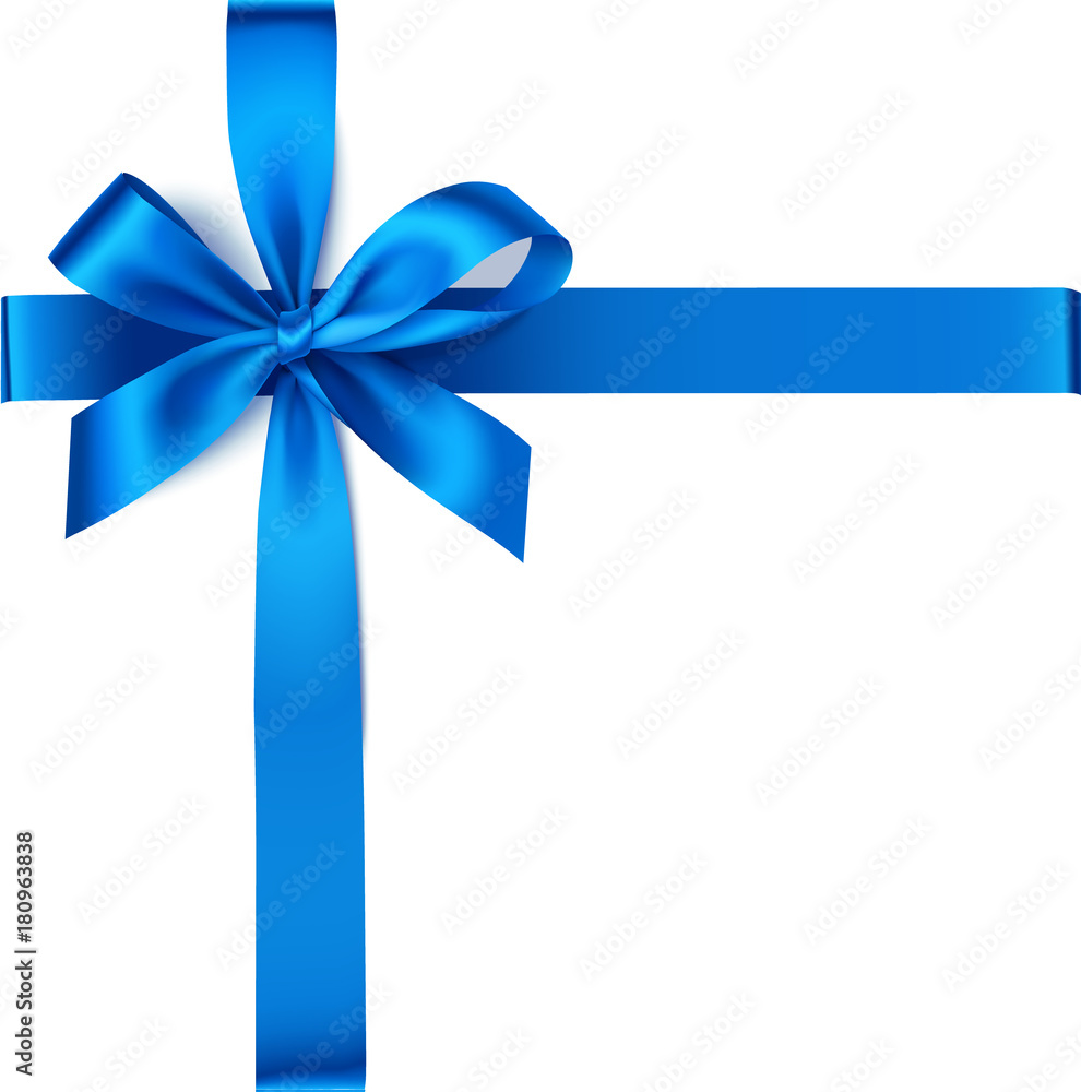 Decorative blue bow with ribbons for gift decor Decorative blue bow with ribbons for gift decor