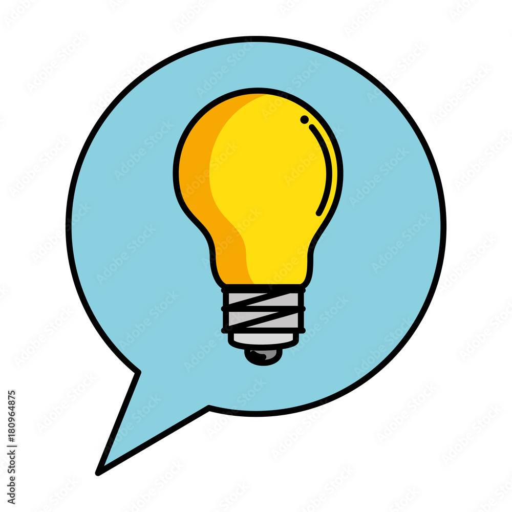 speech bubble with bulb light speech bubble with bulb light