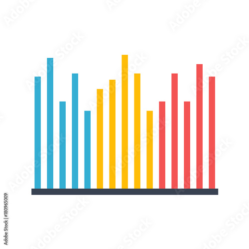 Bar Chart Vector Icon. Flat icon isolated on the white background. Editable EPS file. Vector illustration.