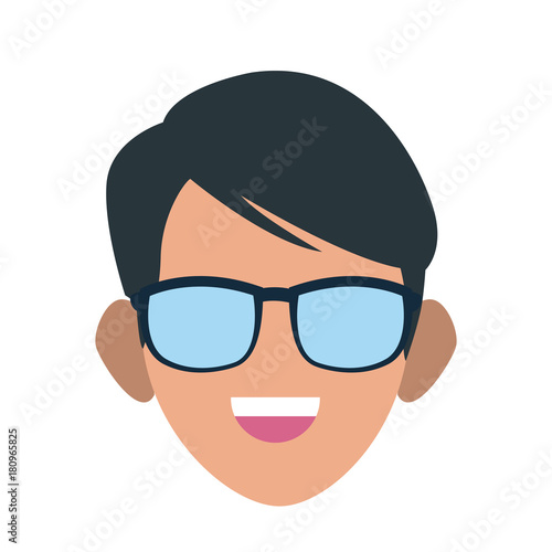 Man face with sunglasses
