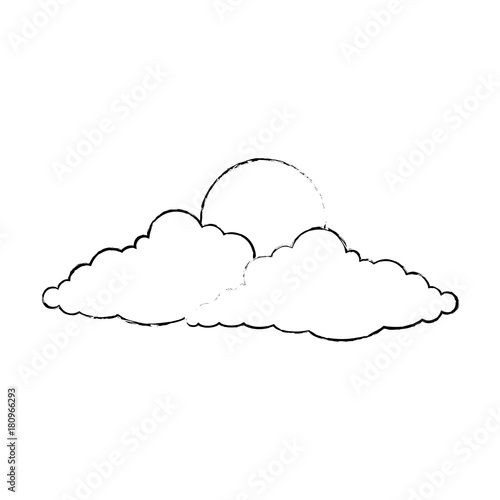 cloud sky silhouette with sun