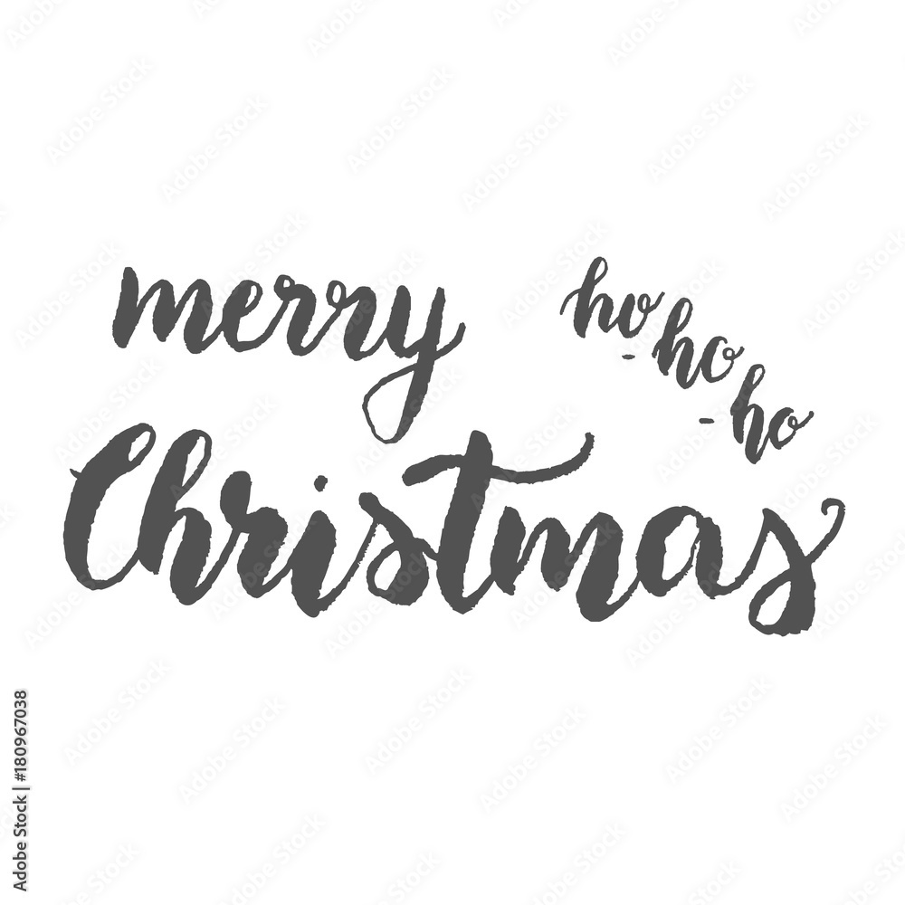 Merry Christmas, Happy New Year card. Lettering.  Winter design.