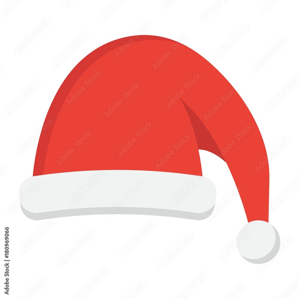 Santa hat flat icon, New year and Christmas, xmas sign vector graphics, a colorful solid pattern on a white background, eps 10. Santa hat flat icon, New year and Christmas, xmas sign vector graphics, a colorful solid pattern on a white background, eps 10.