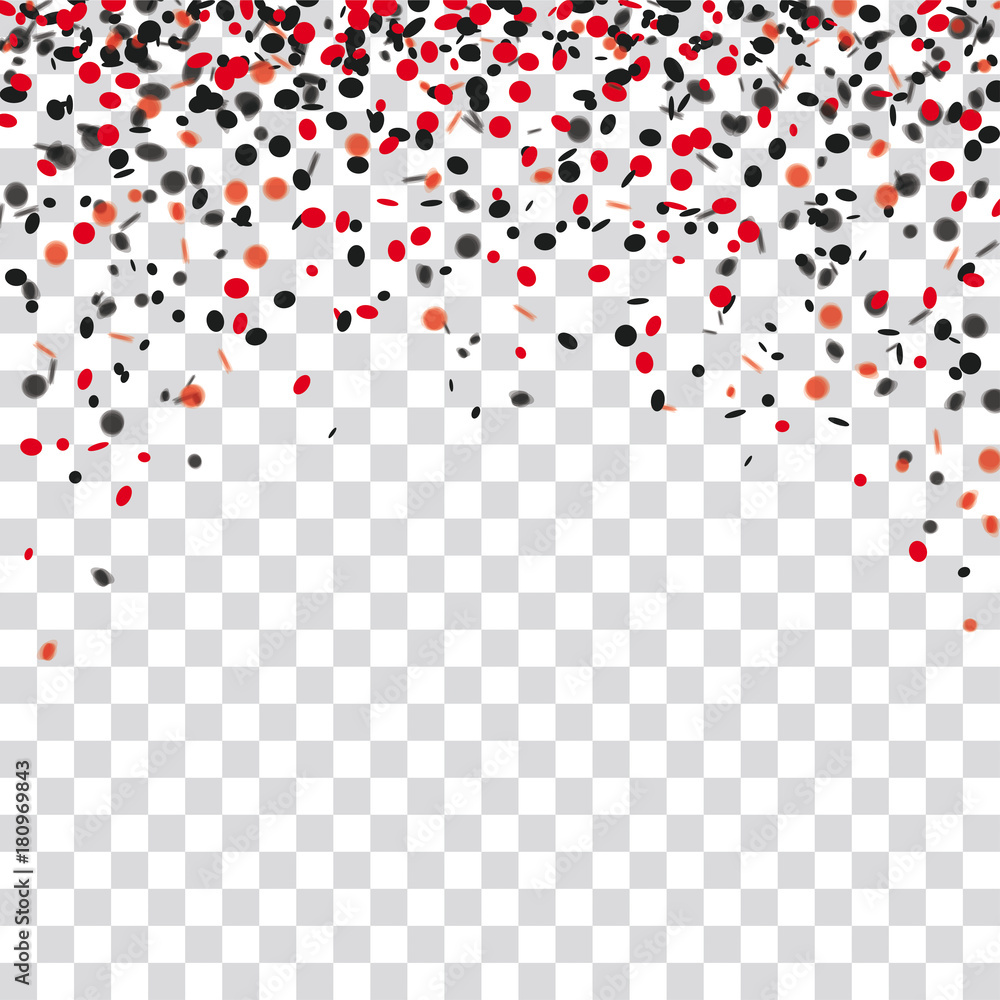 Red Black Confetti Transparent Background Stock Vector | Adobe Stock