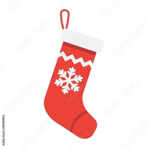 Christmas Stocking flat icon, New year and Christmas, xmas gift sign vector graphics, a colorful solid pattern on a white background, eps 10.