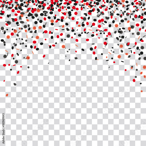 Red Black Confetti Transparent Background