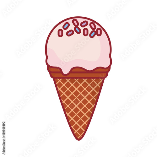 colorful ice cream cone over white background vector illustration