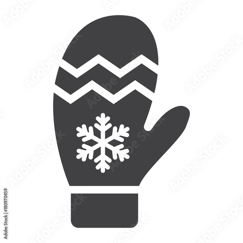 Mitten glyph icon, New year and Christmas, xmas sign vector graphics, a solid pattern on a white background, eps 10.
