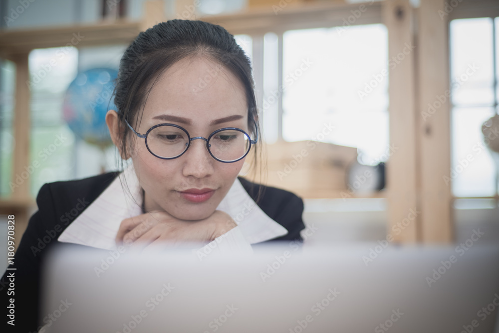 Asian woman business owner work at home Asian woman business owner work at home
