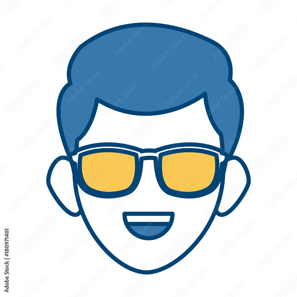 Man face with sunglasses Man face with sunglasses