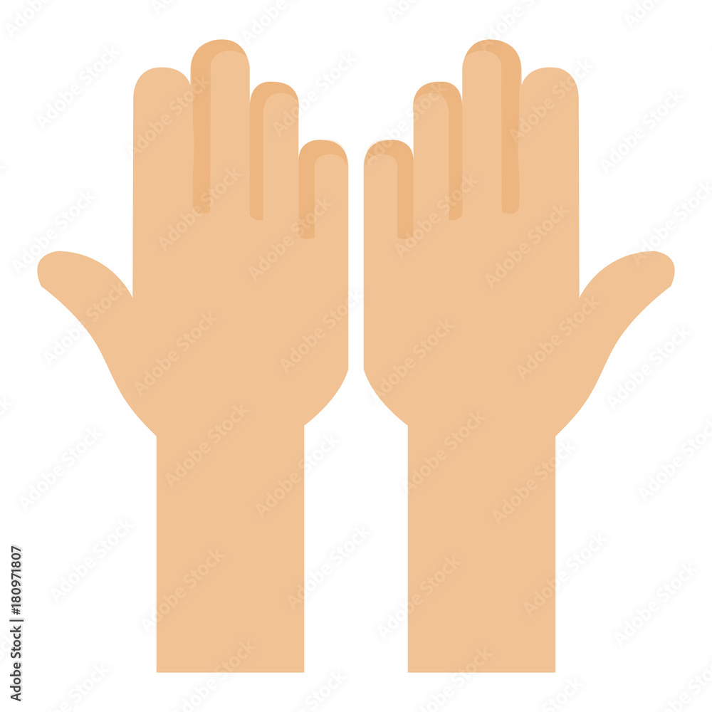 Obraz premium hands human up icon