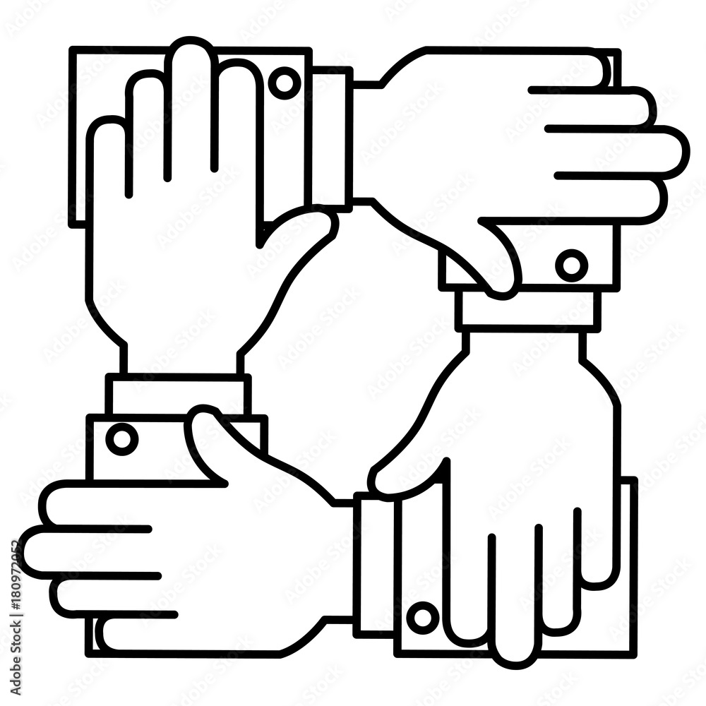Obraz premium businesspeople hands teamwork icon