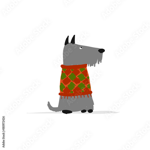 Cute schnauzer dog, sketch for your design
