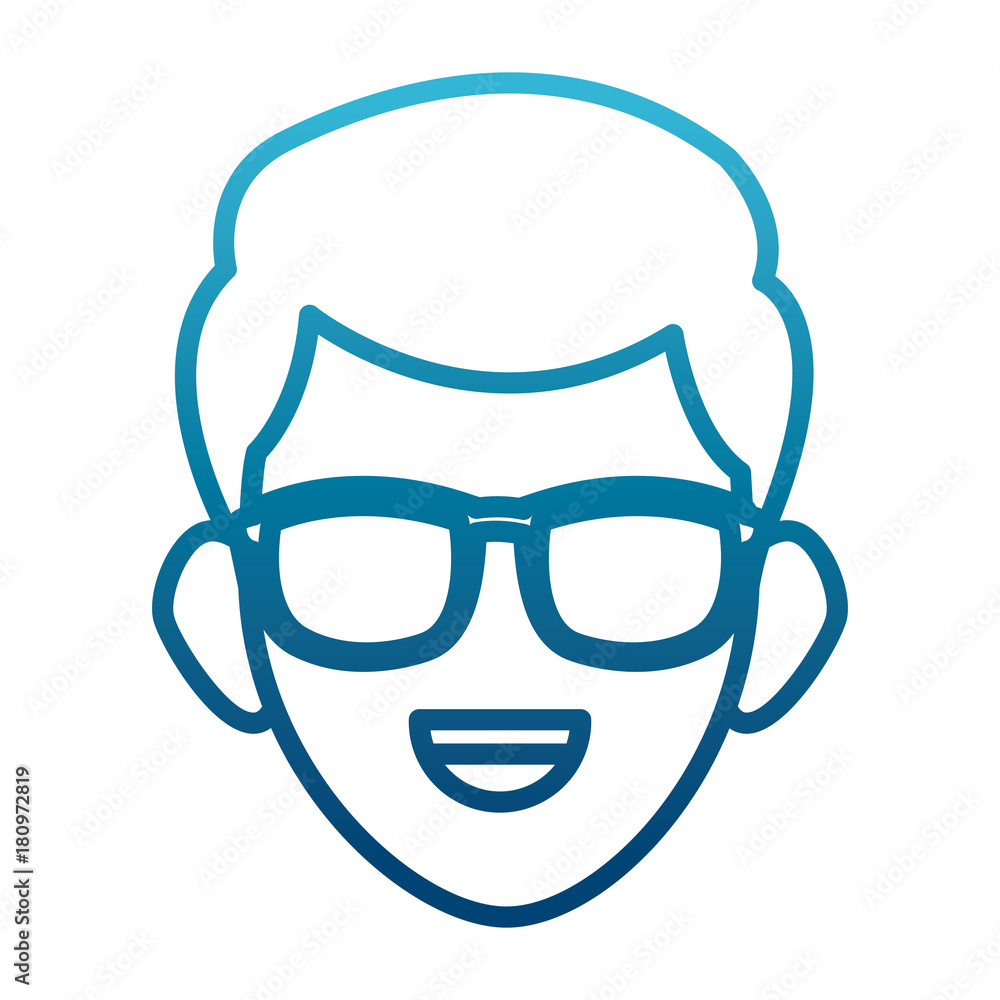 Man face with sunglasses Man face with sunglasses