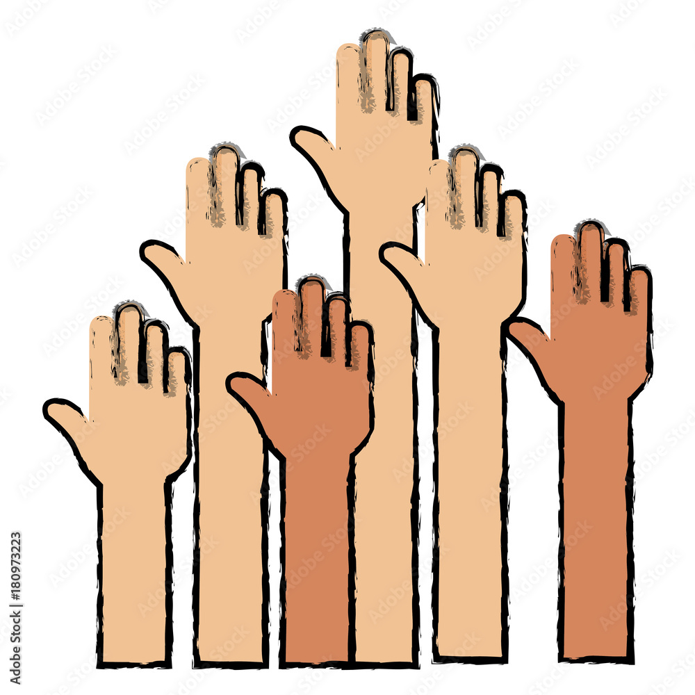 Obraz premium hands human up icon