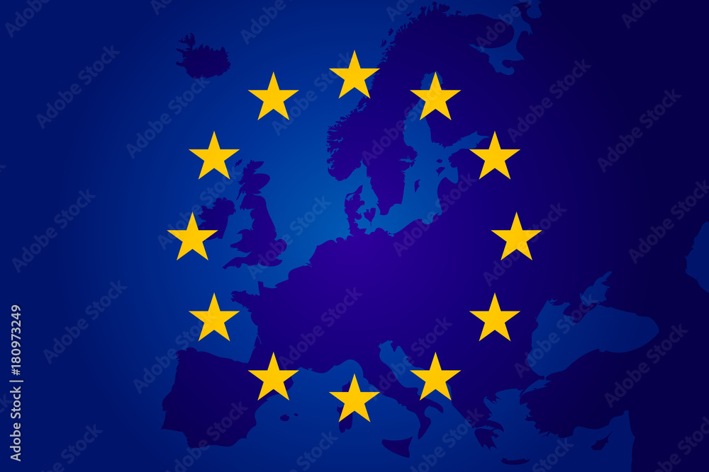flag of European Union. Europe background. Eu sing. Vectror