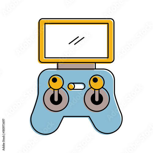 remote control screen drone technology vector illustration