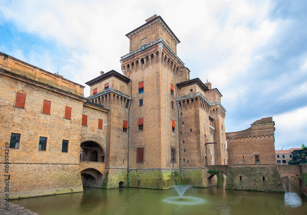 Castello Estense - medieval castle in the center of Ferrara, Italy