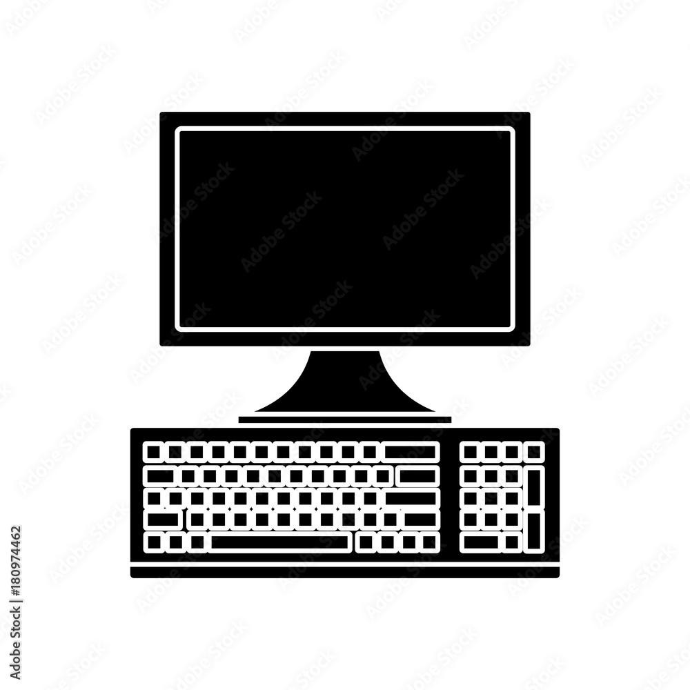 Computer with keyboard