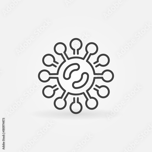 Virus or bacteria vector icon in thin line style
