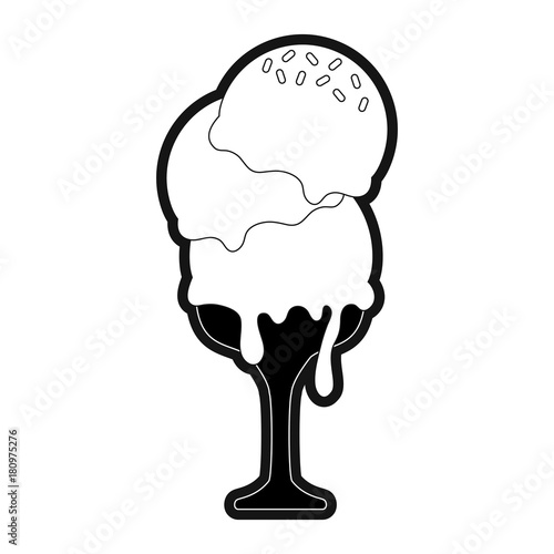 ice cream glass icon over white background vector illustration