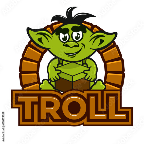 cartoon troll mascot
