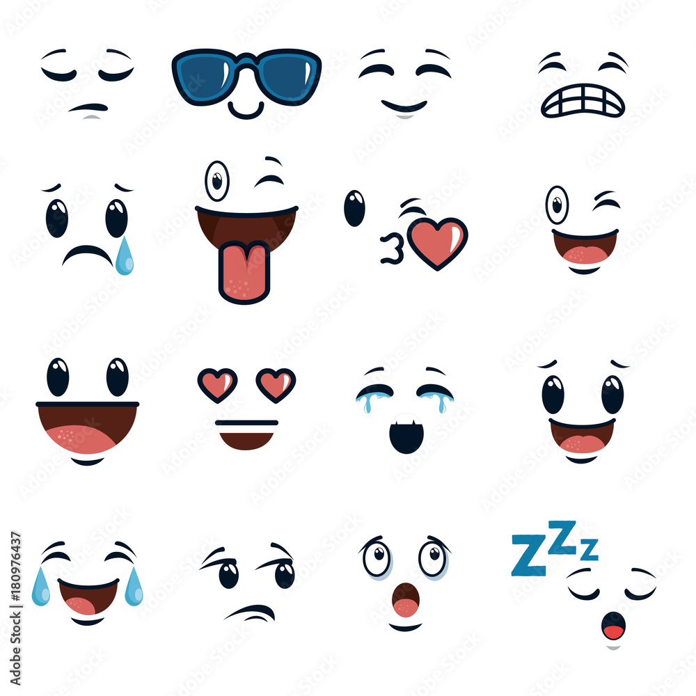 cute faces doodle emoji cartoon cute faces doodle emoji cartoon
