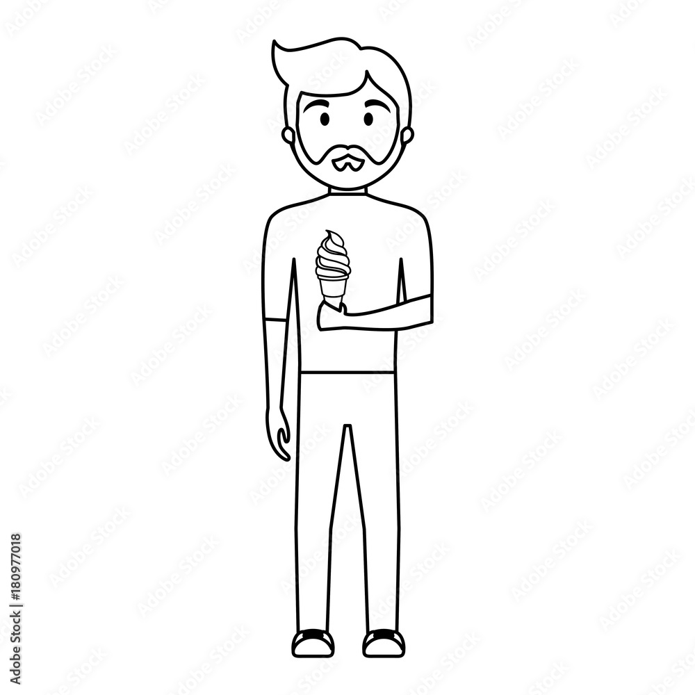 cartoon man with ice cream icon over white background vector illustration cartoon man with ice cream icon over white background vector illustration