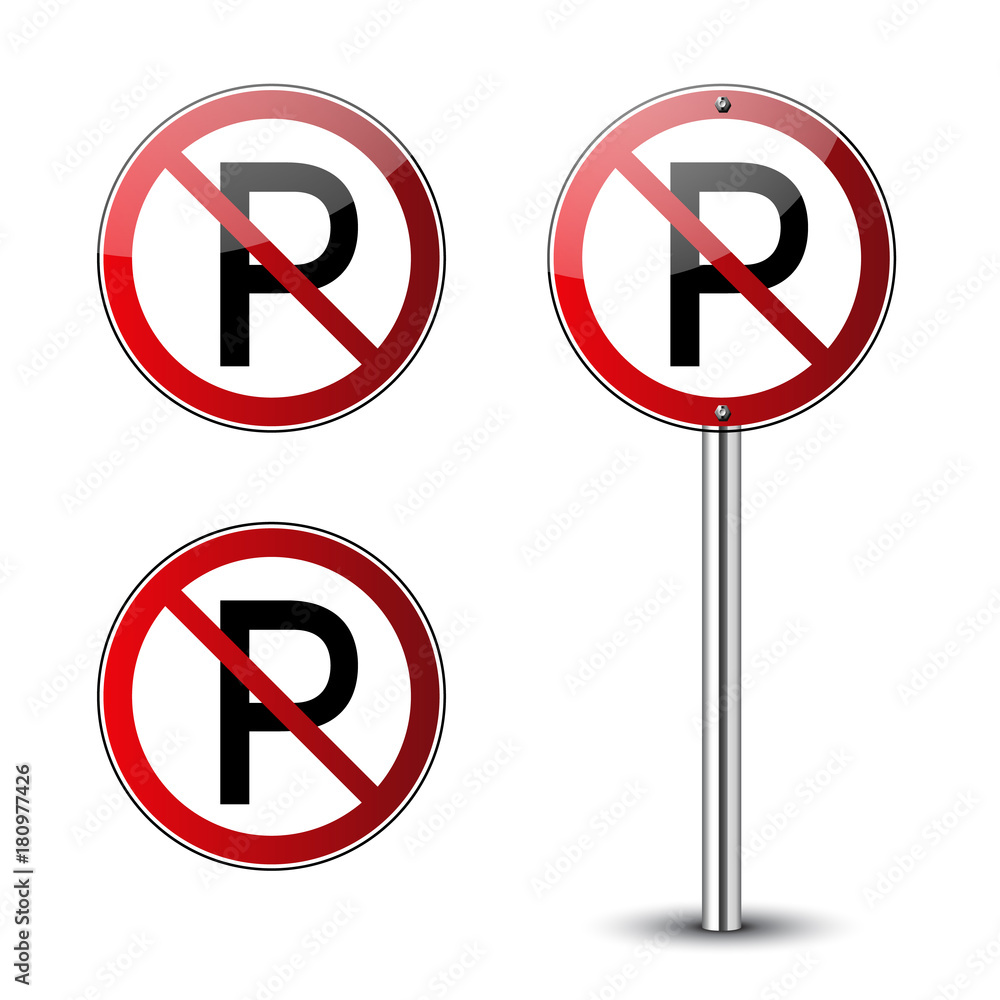 Set of forbidden road signs isolated on white Stock Vector Image & Art -  Alamy