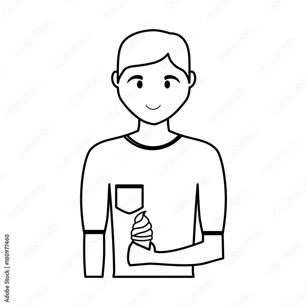 cartoon man with ice cream icon over white background vector illustration cartoon man with ice cream icon over white background vector illustration