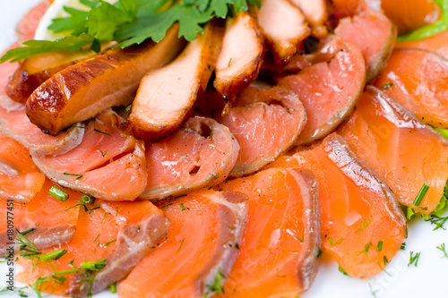 smoked salmon, macro