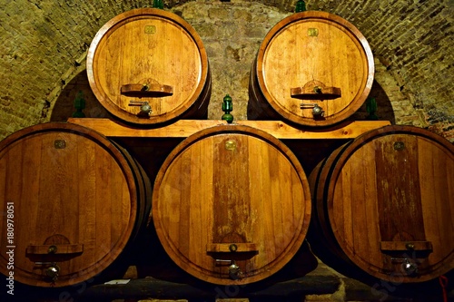 antica cantina di vino Chianti con botti in rovere in Toscana Italia  photo