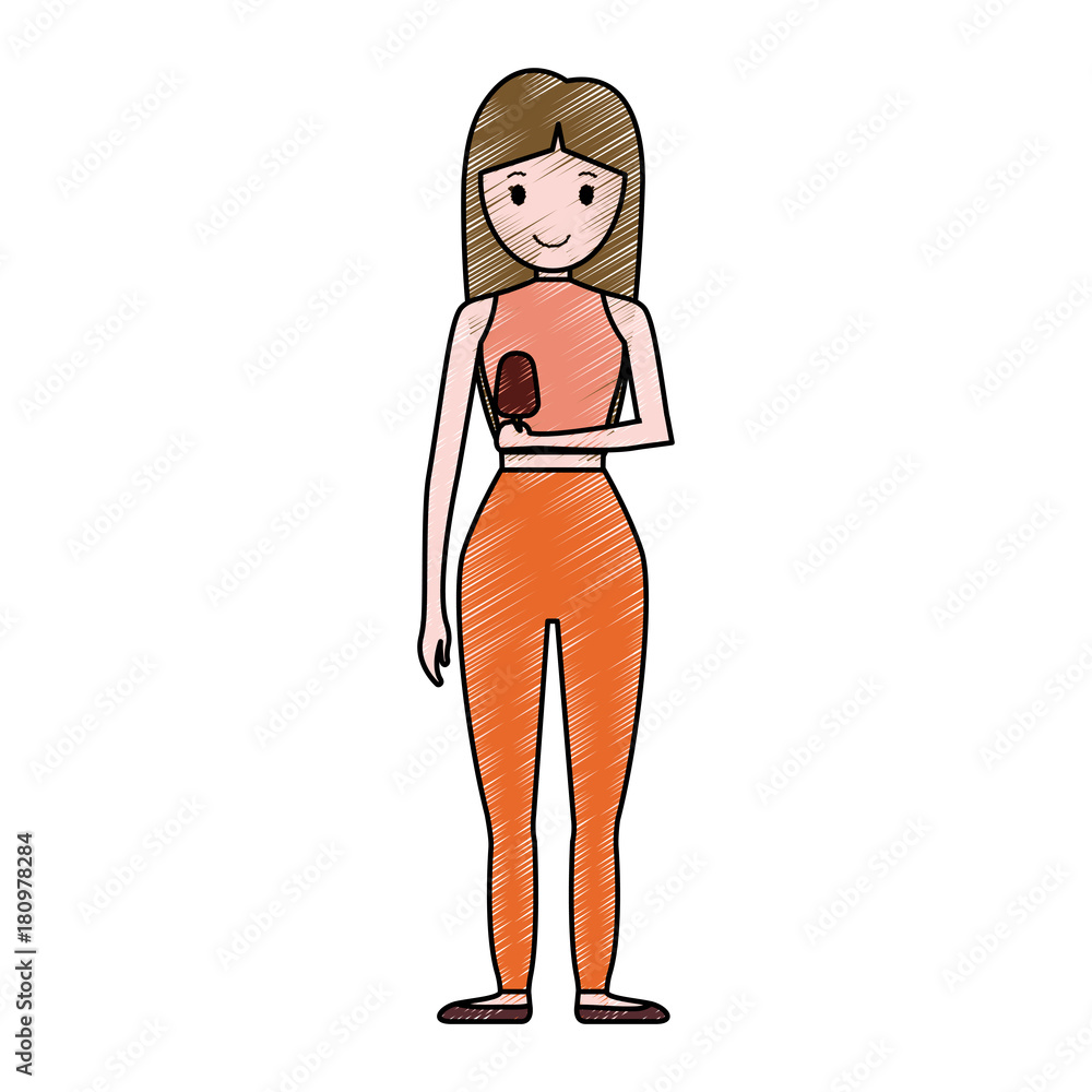 cartoon woman with ice cream icon over white background colorful design vector illustration cartoon woman with ice cream icon over white background colorful design vector illustration