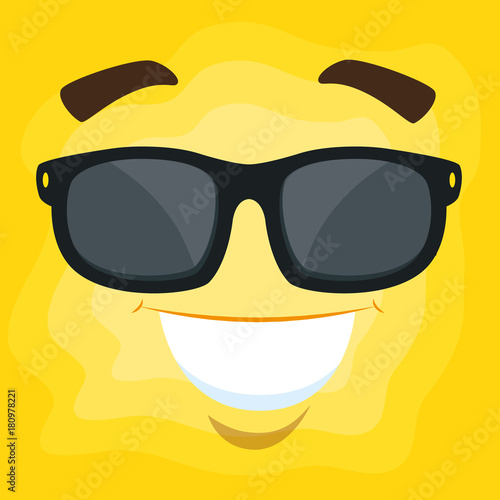 summer sun face cartoon
