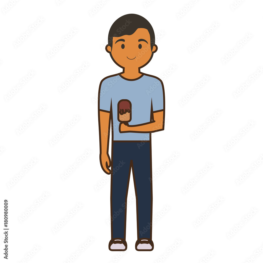 cartoon man with ice cream icon over white background colorful design vector illustration cartoon man with ice cream icon over white background colorful design vector illustration