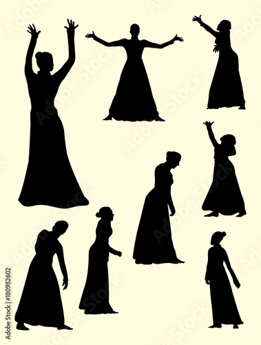 Opera & theater gesture silhouette 03. Good use for symbol, logo, web icon, mascot, sign, or any design you want.