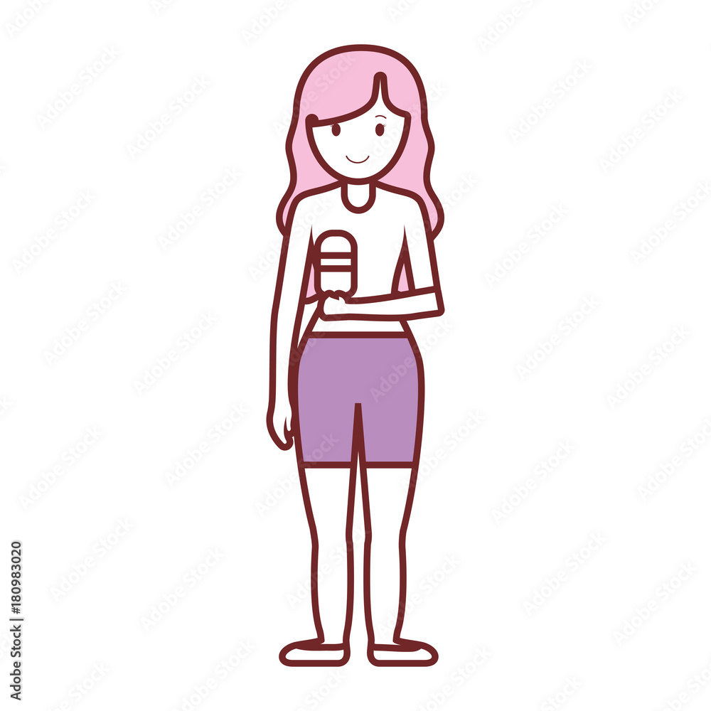 cartoon woman with ice cream icon over white background colorful design vector illustration cartoon woman with ice cream icon over white background colorful design vector illustration