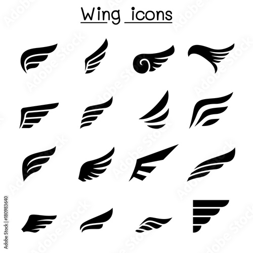 Wing icon set photo