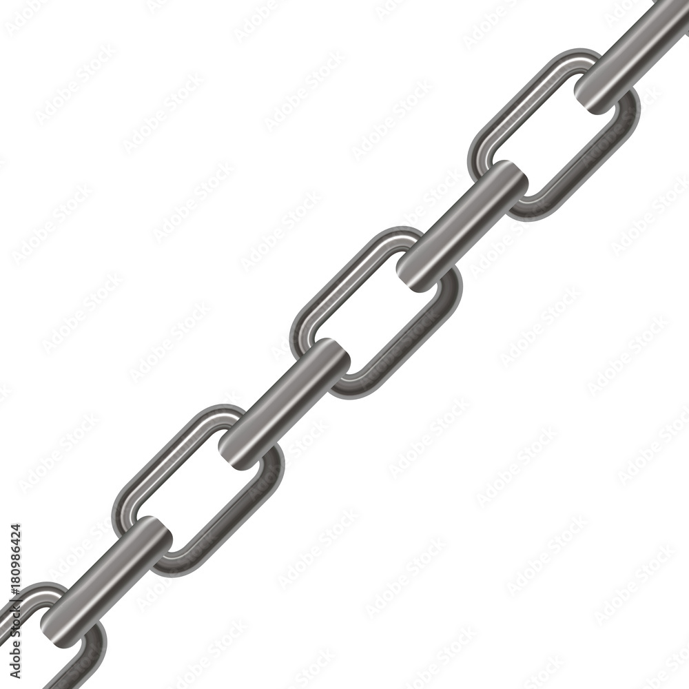 Metal chain links on white background. Vector illustration. Metal chain links on white background. Vector illustration.