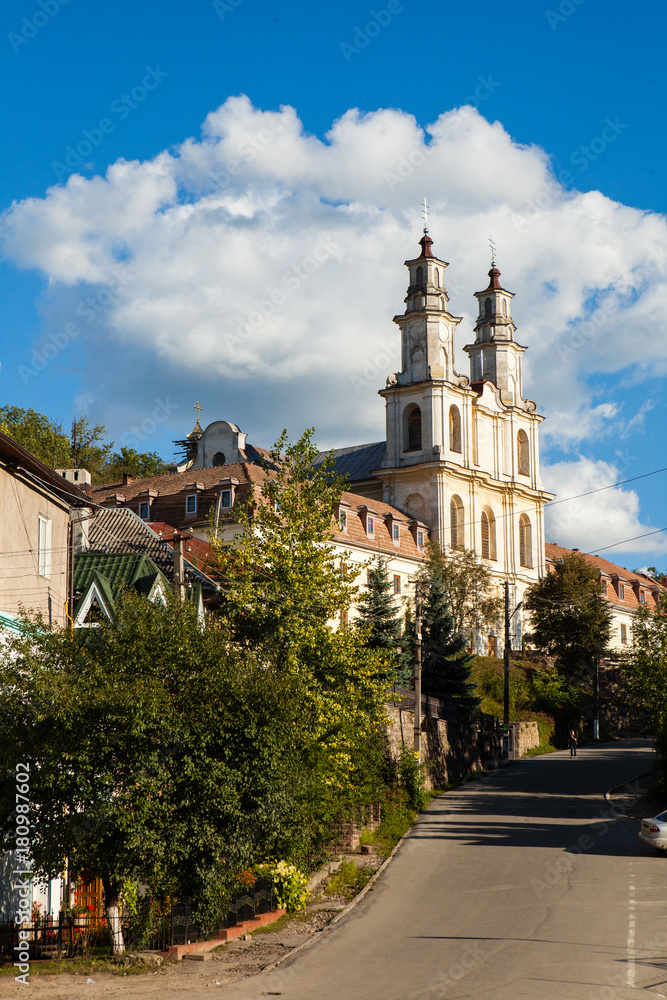 Summer view to monastery of the Fathers of Basilian in Buchach, Ukraine