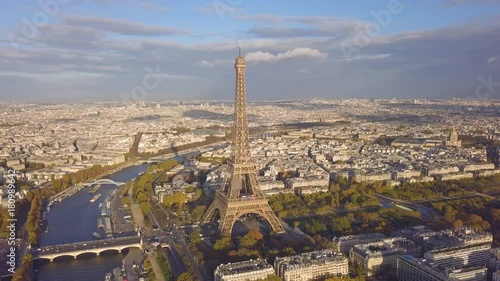 Cityscape of Paris. Aerial view of Eiffel tower photo