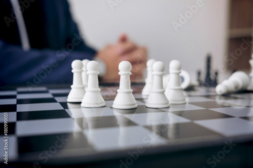 Confident Chess leadership and success concept, chess save the strategy and teamwork power